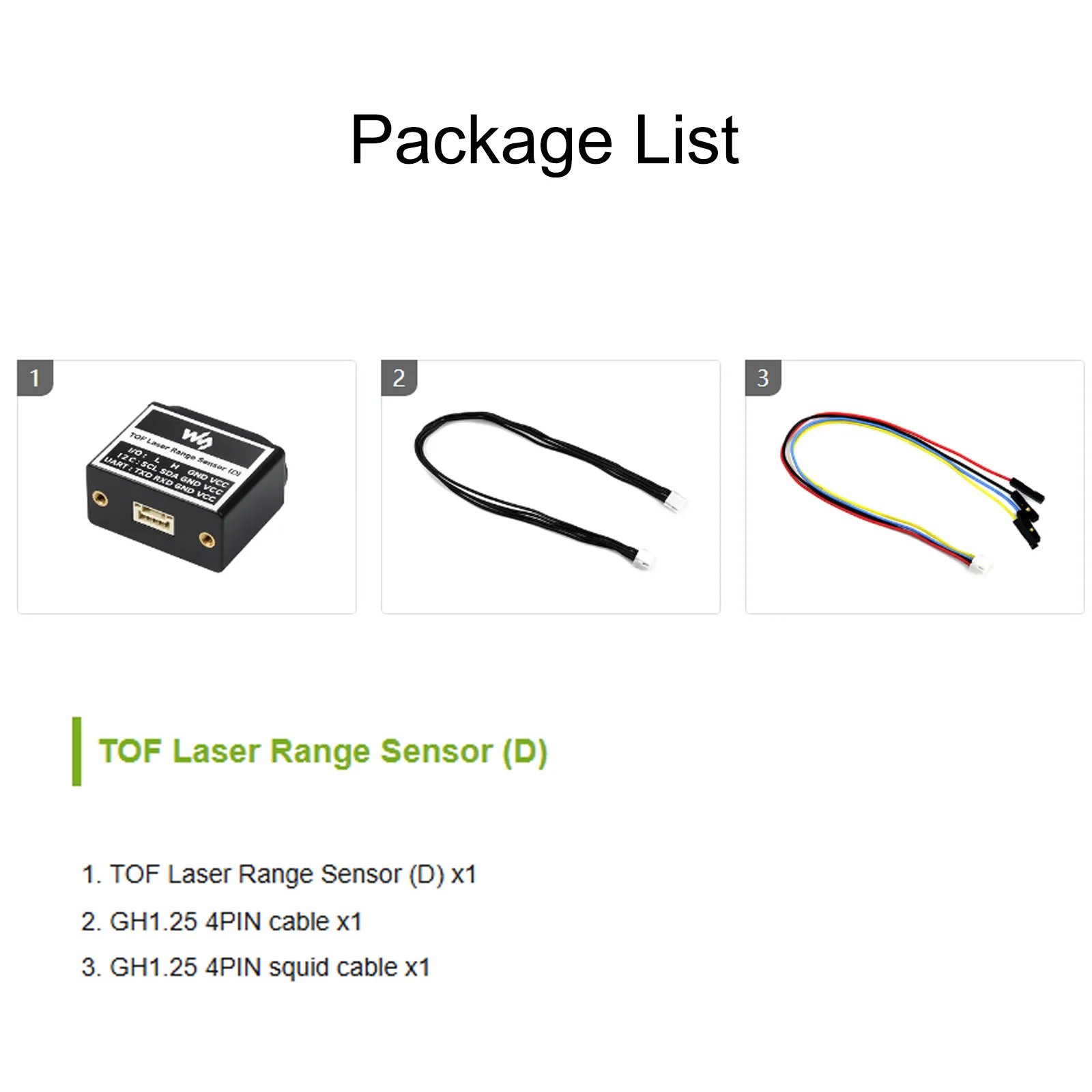 TOF (time of flight) Laser Range Sensor, UART / I2C / IO Communication Support, For 50m Measuring Range