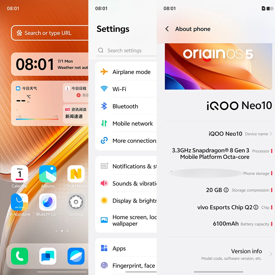 IQOO Neo 10 5G NFC Snapdragon 8 Gen 3 Smartphone 6.78