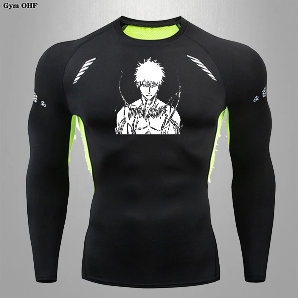 Outdoor Sports Suit Men Quick-Dry Running Sports Shirts Fitness Gym T-shirt Black Workout Training Muscle Fit Clothing Mens New