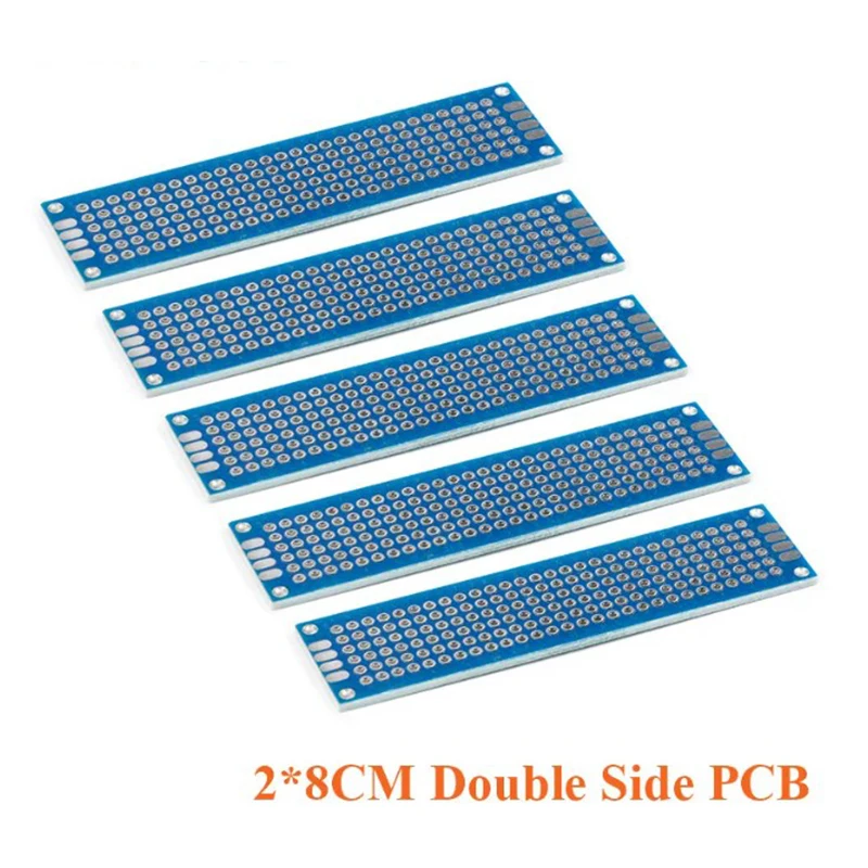 5pcslot 2x8cm Double Side Prototype PCB 28cm Universal Printed Circuit Board Experimental Plate 2080mm 20x80mm