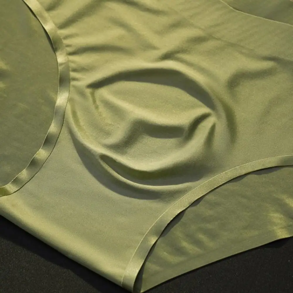 Einfarbige, dünne Sommer-Satin-Slips für Herren, atmungsaktive Unterhosen aus Eisseide, schlichte, schnell trocknende, nahtlose Unterwäsche für Herren, Sommer – Detail 9