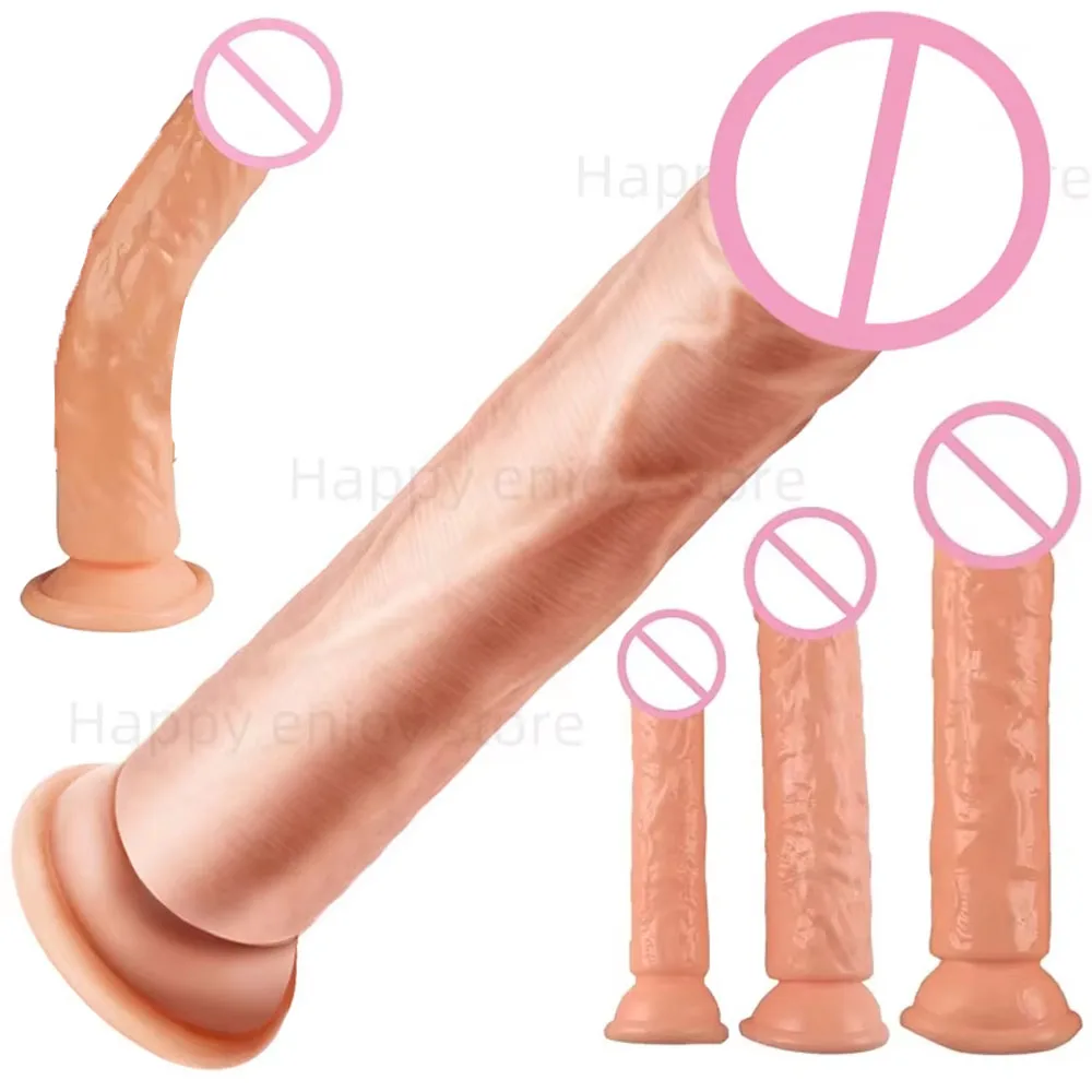 Flesh Colored Dildo Suction Cup Penis Realistic Soft Dildo Realistic Silicone Dildo Butt Plug Adult Sex Toys For Woman Men