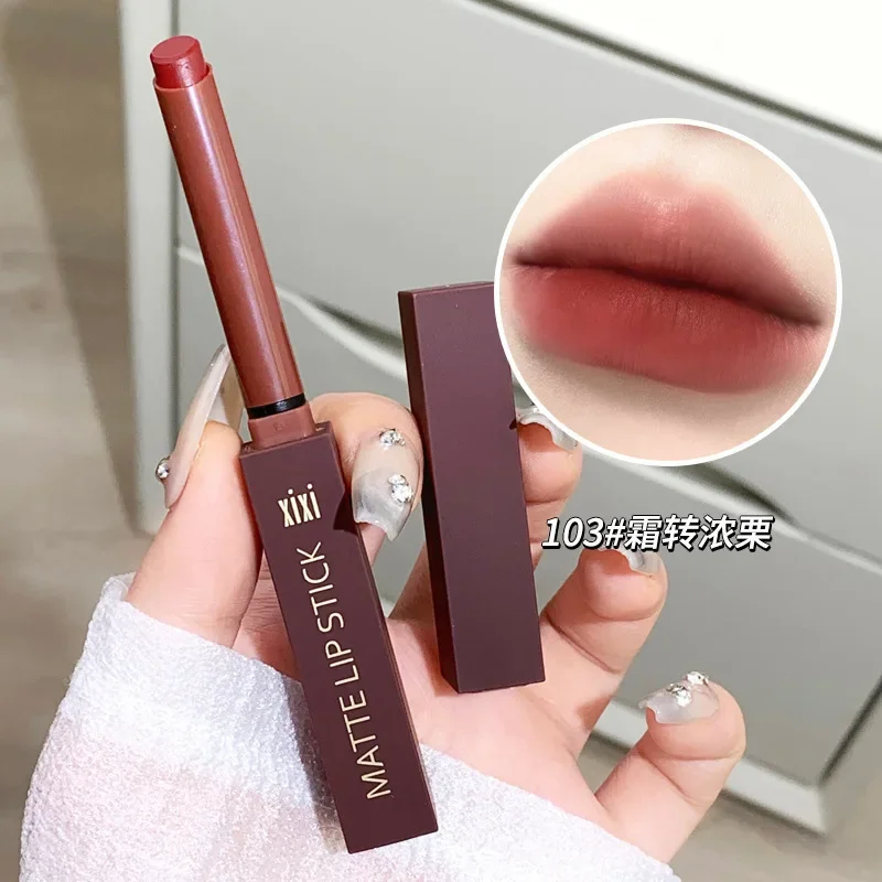 Silky Thin Tube Lipsticks Looks Complex Matte Longlasting Moisturizing Easy to Use Everyday Whitening Lipstick Cosmetics Makeups