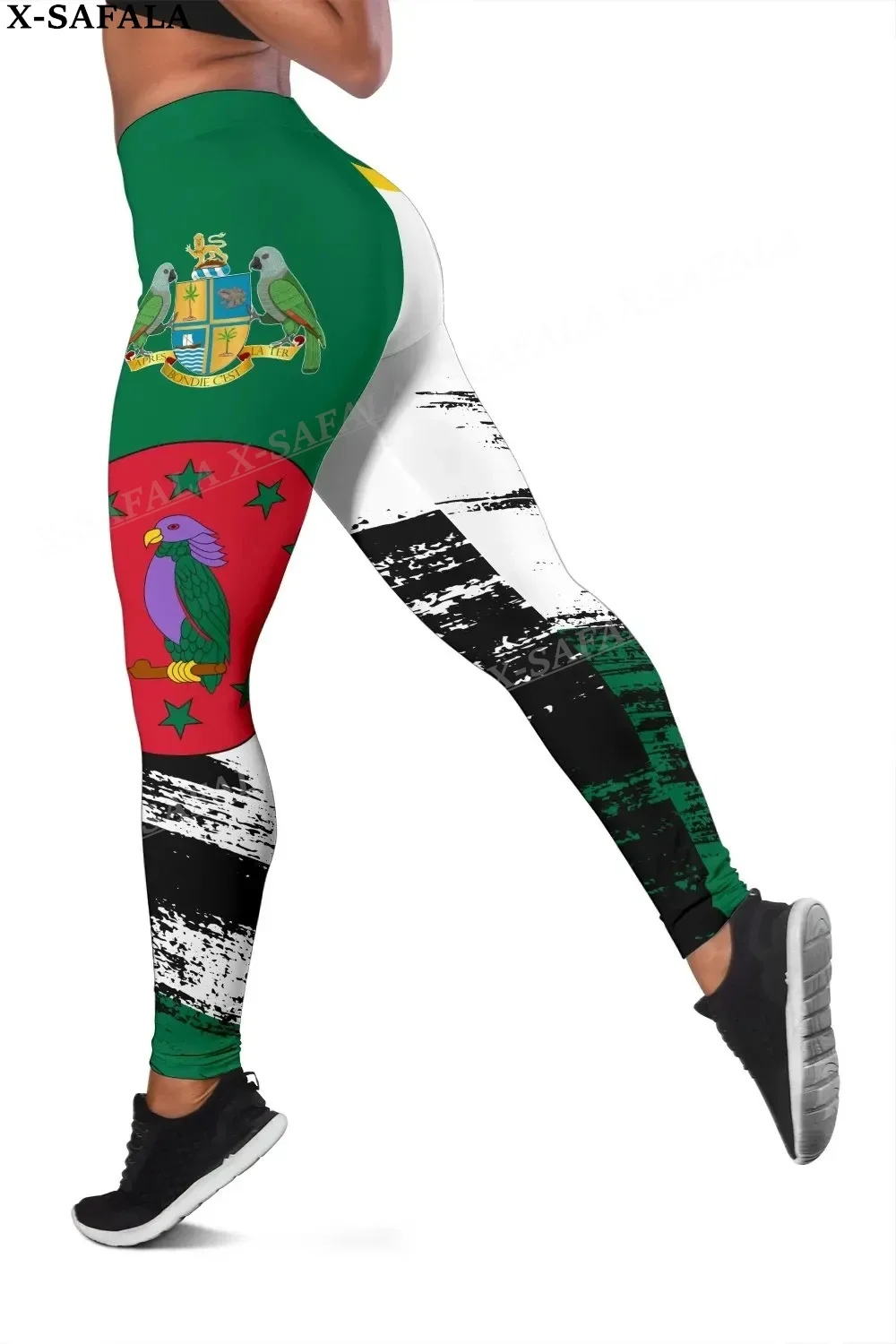 

Dominican Coat Of Arms Flag Leggings 3D Print Women Yoga Girl Stretch GYM Slim High Waist Legging Summer Sports