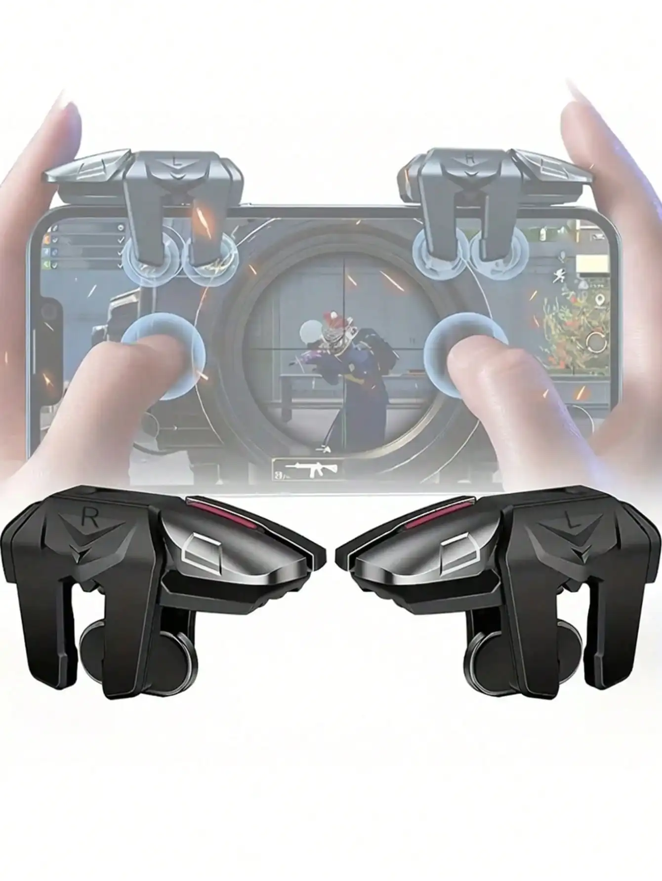 Un controlador de juego móvil multifuncional plegable 4 en 1 y un par de disparadores de controlador de juego móvil inteligentes: mejore usted