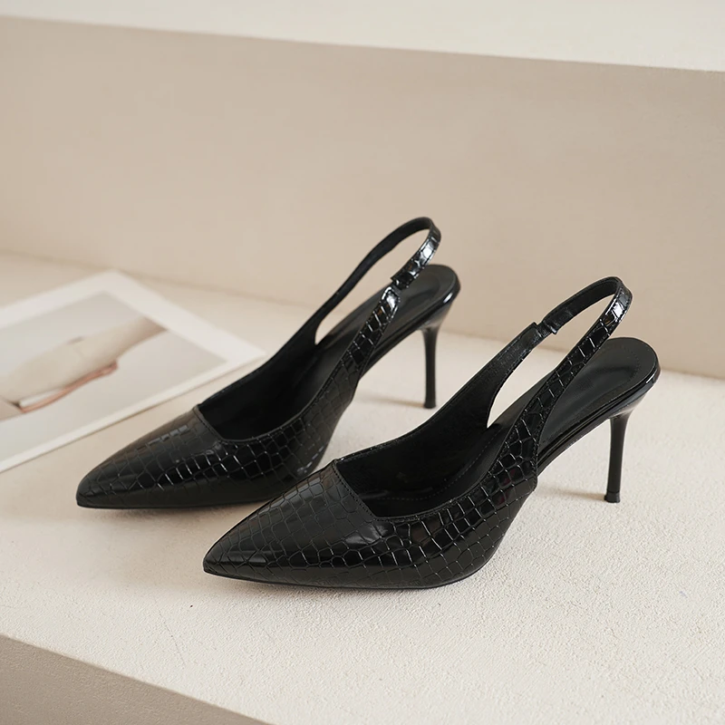 

Pointed Toe Stiletto Heels Sandals for Women - Elegant, Slimming, French Style, Fashionable, Sexy, Toe-Covered with Back Strap