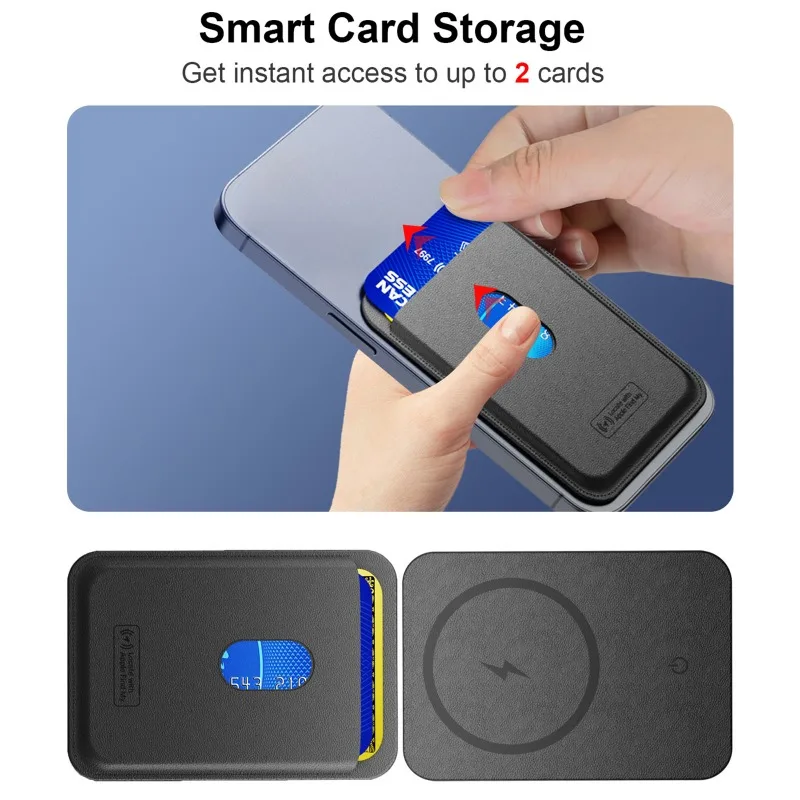 محفظة جهاز مكافحة خسر Find My المدمج في Find My Location Wallet Tracker Tag لـ 12/13/14/15/16/17 مع إعادة الشحن اللاسلكي