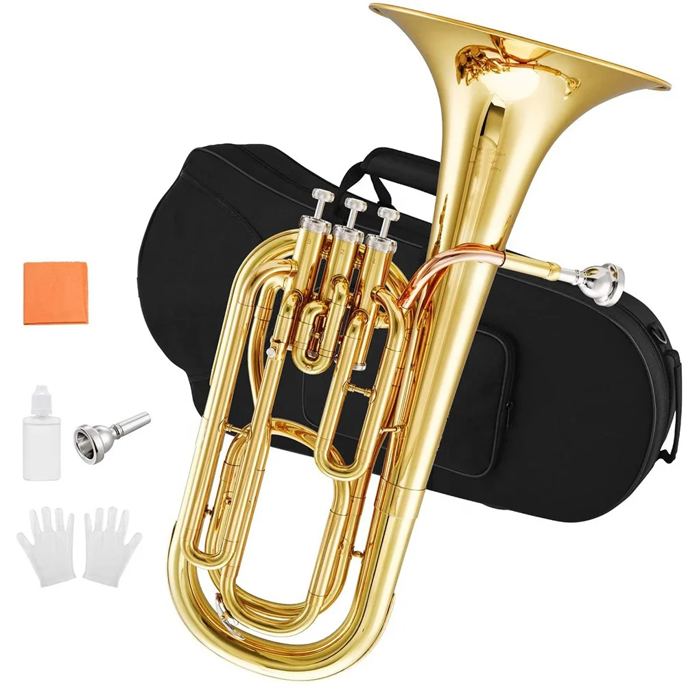 

Высококачественный золотой баритон-горн OOM JYBT754, трумпет с тоном BB, латунный корпус, духовой музыкальный инструмент для профессиональных исполнителей.