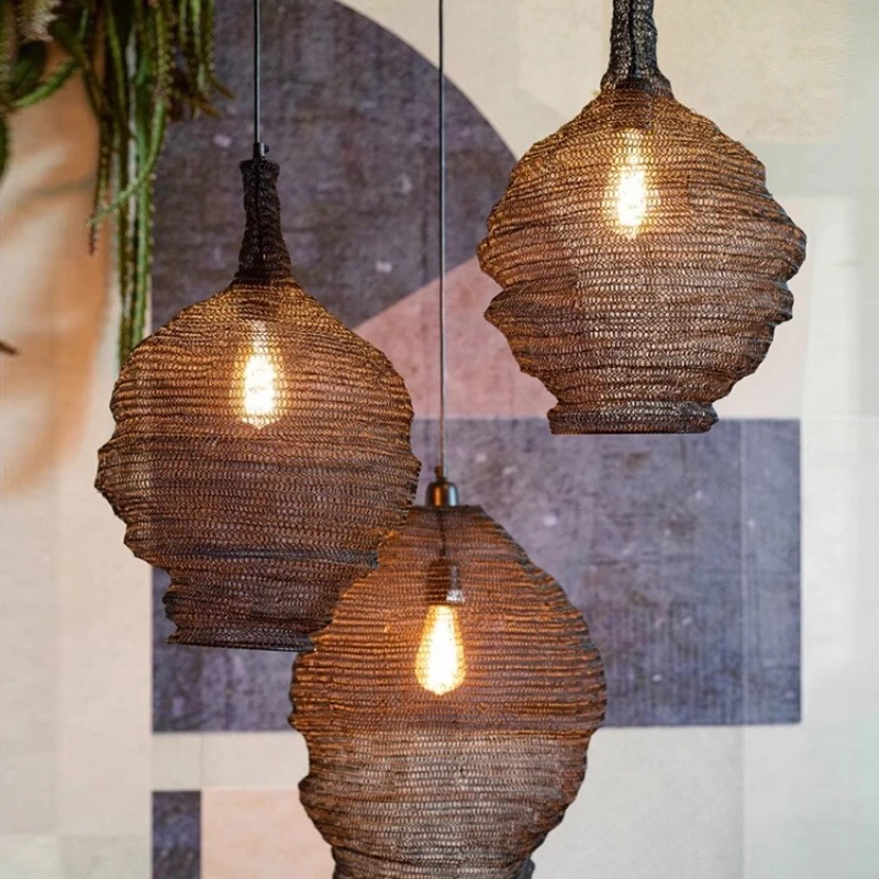 Hotel restaurant, B & B living room light barbed wire art creative catering lighting