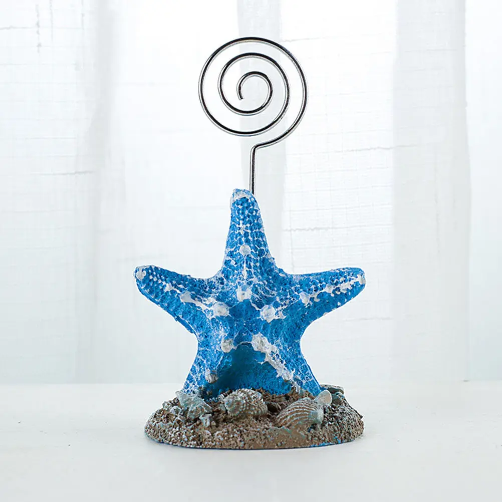 2Pcs Sea Star Note Clip High-Quality Resin Desktop Photo Clip for Wedding Birthday Party Table Number Menu Holder Tabletop Memo