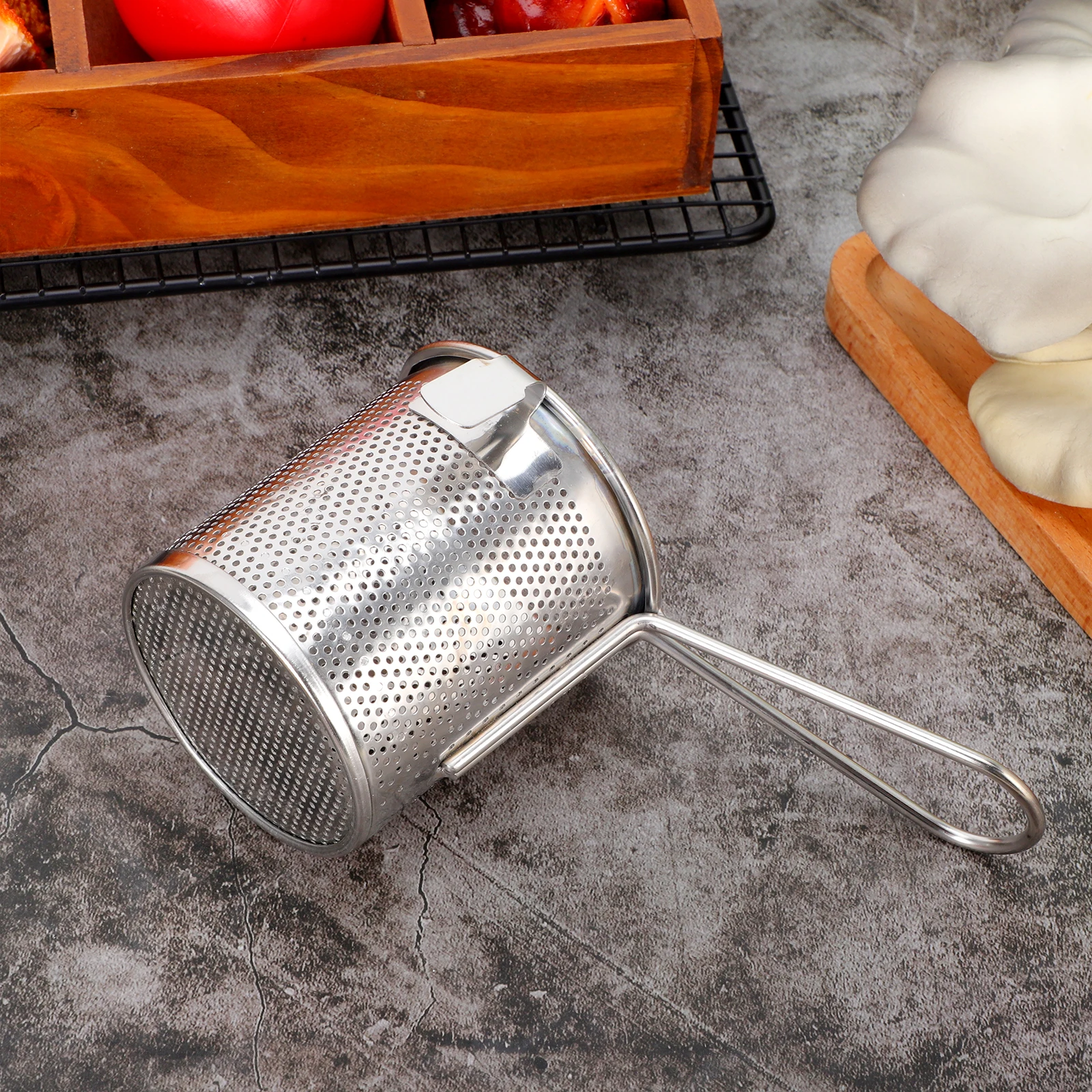 

Stainless Steel Hot Pot Colander 9CM Height Hanging Mesh Strainer Ladle Kitchen Cooking Sieve Easy Clean Use