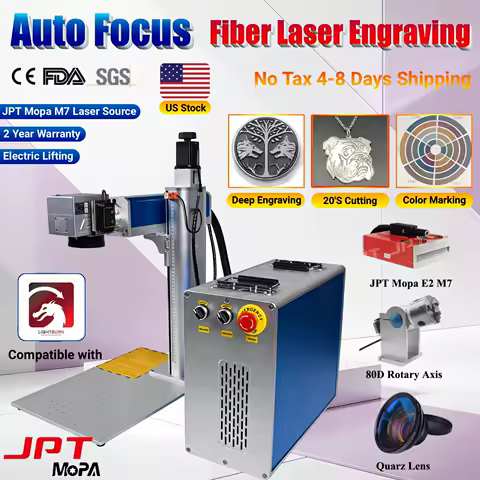 300W JPT Mopa Auto Focus Fiber Laser Marking Cutting Machine Fiber Laser Deep Engraver for All Metal Gold Silver Jewelry Ring