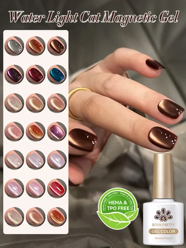 BORN PRETTY HEMA libre de TPO Color marrón agua luz gato esmalte de uñas de Gel magnético para Winter10ml Varnis manicura semipermanente