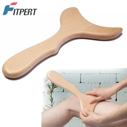 1 PC Wooden Lymphatic Drainage Tool Gua Sha Scraping Wood Therapy Massager Body Sculpting Tool for Maderotherapy, Anti-Cellulite