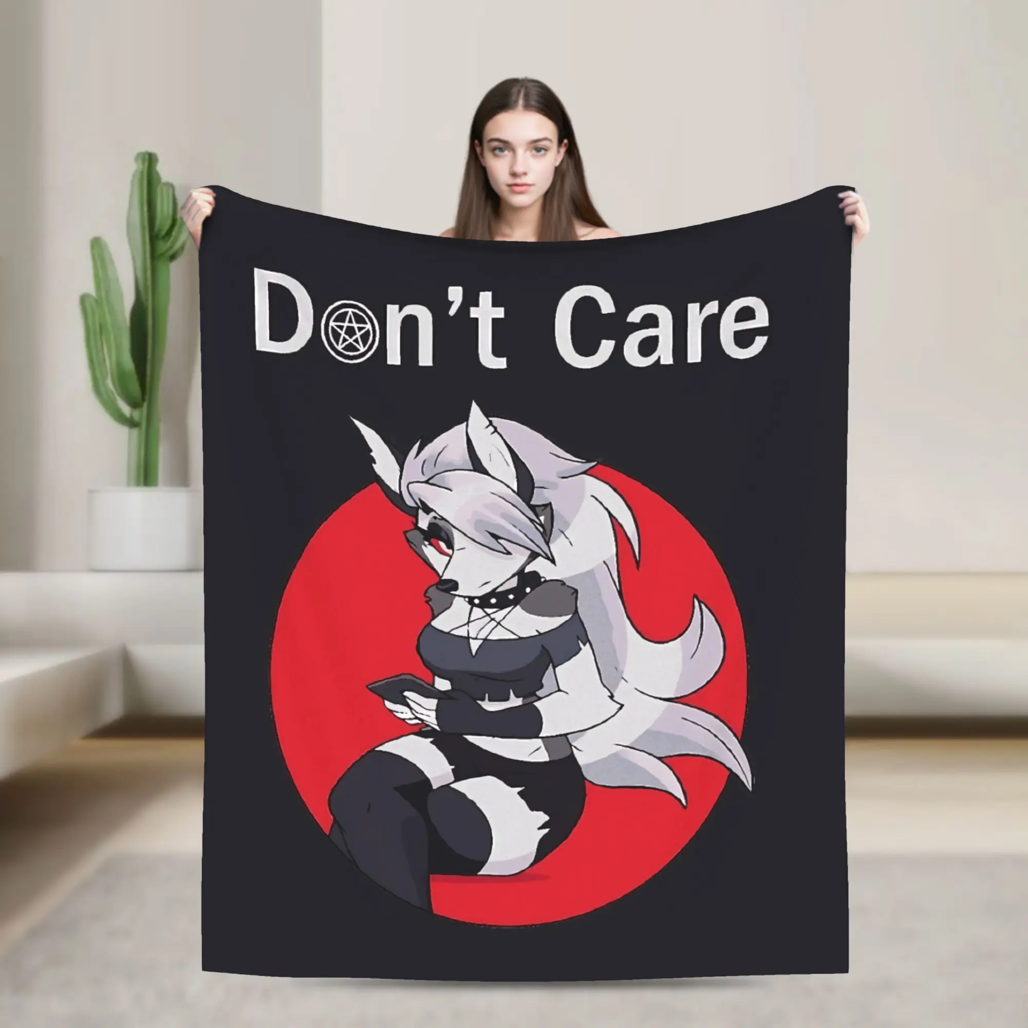 Helluva Boss Loona Flannel Blankets Soft Warm Throw Blanket for Couch Bed Travel Office Comfortable Bedspread Sofa Bed Cover