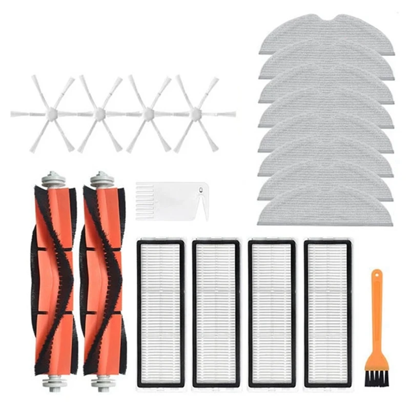 แปรงด้านข้างตัวกรอง HEPA ชุดแปรงไม้ถูพื้นหลักอะไหล่เปลี่ยนสำหรับหุ่นยนต์ Xiaomi Mi เครื่องดูดฝุ่น2 STYTJ03ZHM