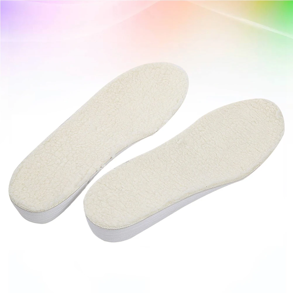 

Warm Wool Insoles Height Increase Shoe Pads Non-Slip Pu Foot Support For Men Women L Size 2.5Cm Taller