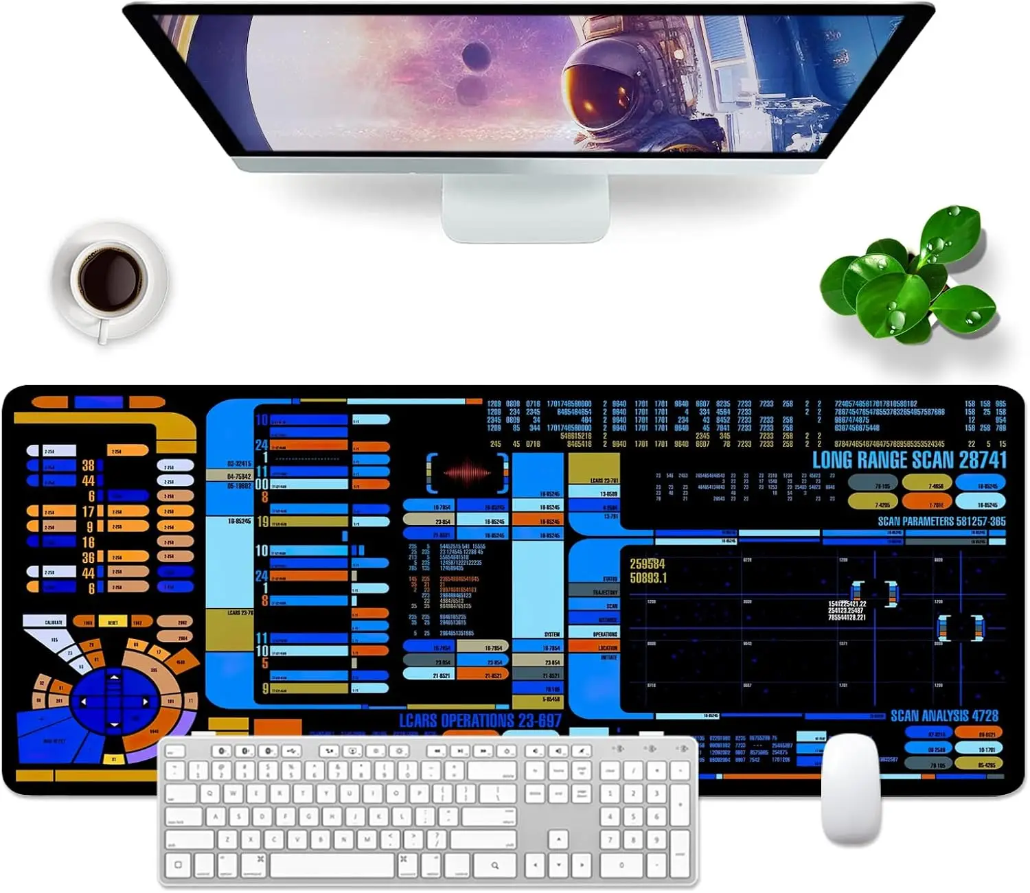 Gaming Desk Mat - Spacecraft Dashboard Gaming Mouse Pad 31.5x11.8x0.12