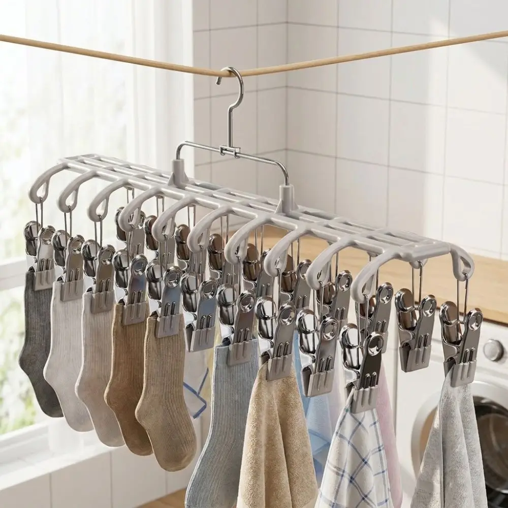 20 Clips Drying Clothes Hanger Anti-Slip Rustproof Sock Underwear Rack Windproof Non-marking Camisole Bra Clips