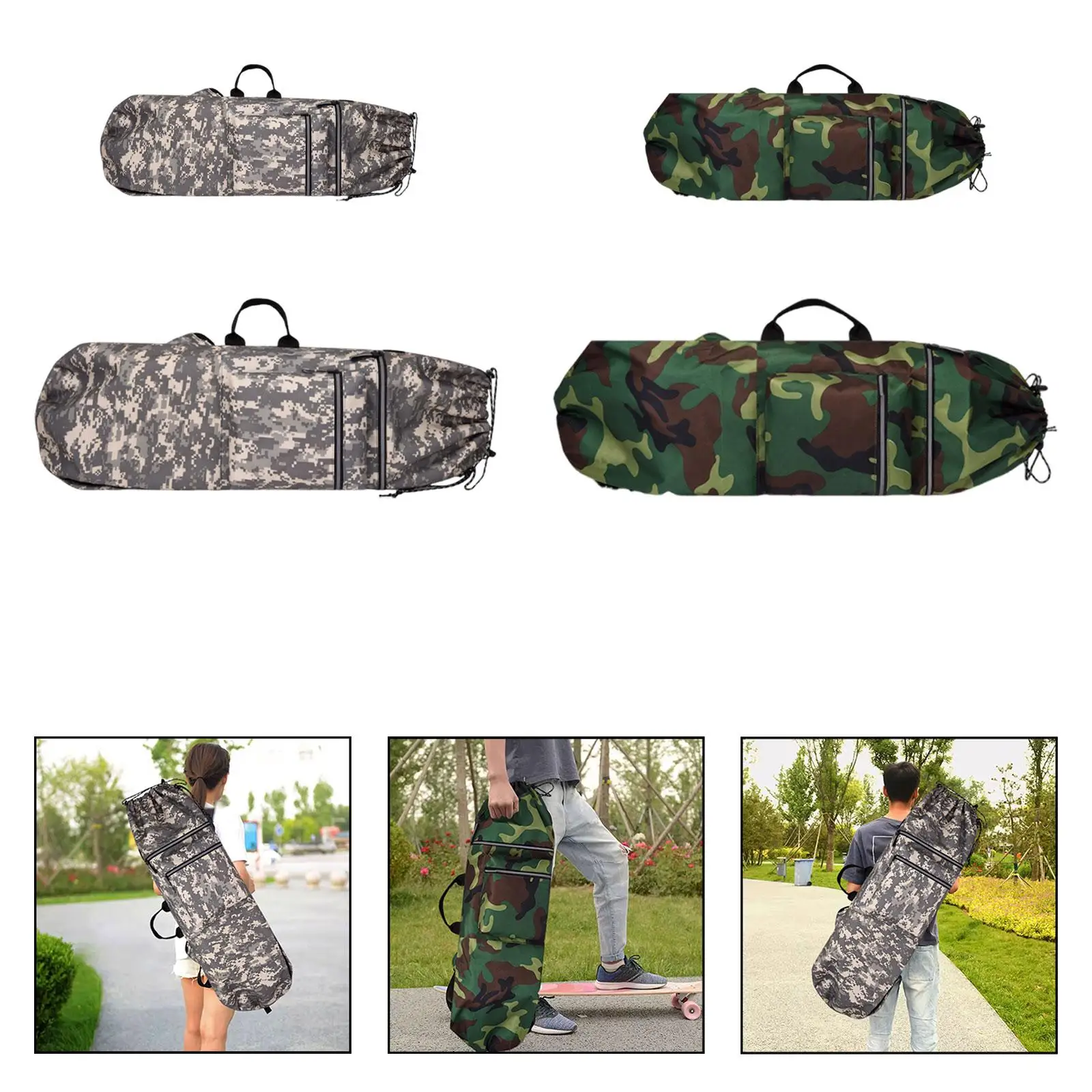 

Skateboard Backpack, Storage Skate for Travel Oxford Cloth Electric Skate Board Waterproof with Drawstring Deck Carrier Bag