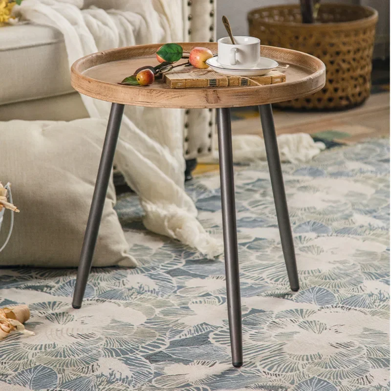 Retro American Coffee Tables Solid Wood Round Tables Do The Old Craft Home Furniture Natural Environmental Protection Tea Table