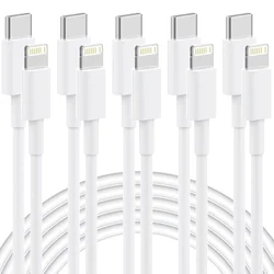 MIZIQIER 5-Pack USB C Cable For iPhone 14 13 12 11Pro Max Xs 8 Plus iPad Macbook  PD 20W Fast Charging Type C To Lighting cable