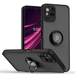 for Revvl V+ 5G  Matte Phone Cover,Metal Ring Magnetic Kickstand Shockproof Case for T-Mobile REVVL 6/Revvl 6 Pro