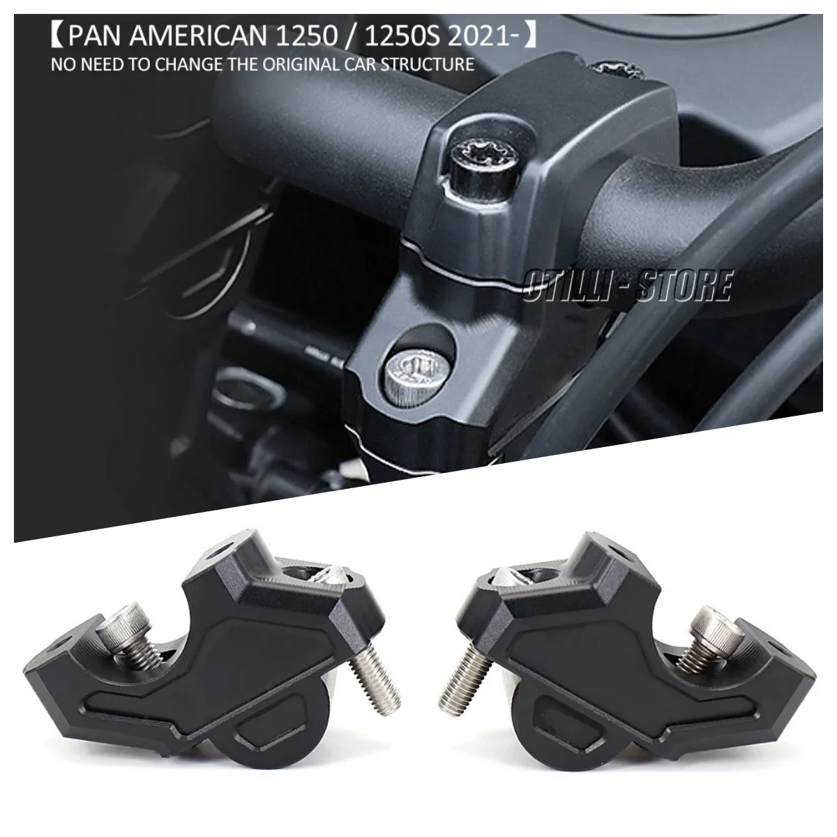 For Pan America 1250 S PA1250 PA 1250S Motorcycle CNC Aluminum Handlebar Riser 35mm Handle Bar Risers Black Heightening Clamp