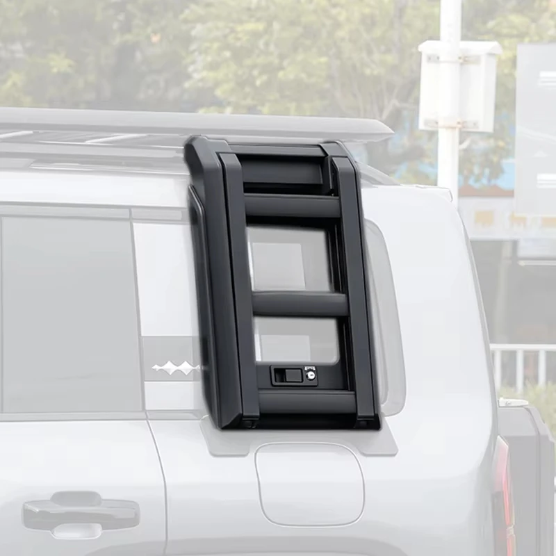 

High Quality FFF Brand Aluminum Alloy Foldable Climbing Side Ladder For Byd Leopard 5 SUV (2023-) Black