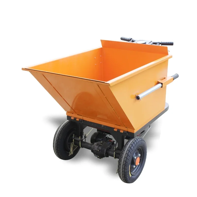 Mini Concrete Wheelbarrow Heavy Duty Concrete Power Buggy High Efficiency Farming Electric Wheelbarrow