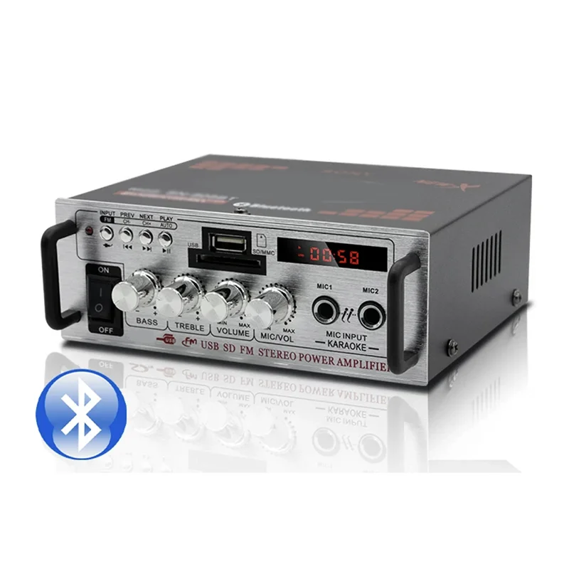 

Мини-усилитель мощности 12 В 220 В с высокой мощностью и встроенным усилителем Bluetooth для локомотивов и домашнего использования