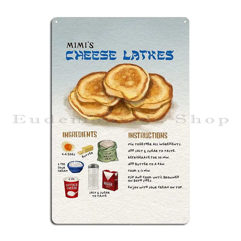 Mimi S Cheese Latkes Metal Sign Rusty Plaques Pub Printing Designs Tin Sign Poster