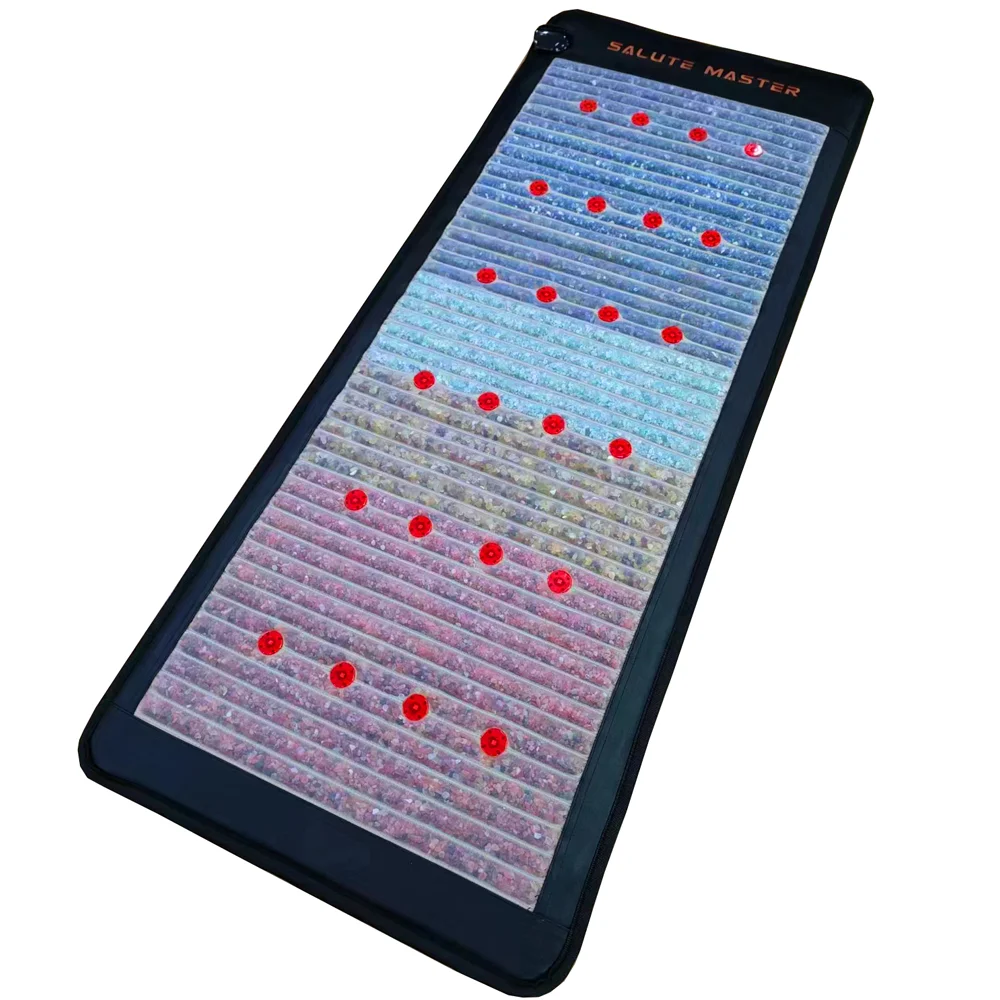 

MS-6500B Far Infrared Magnetic Negative Ion Mattress Photon Led Light Therapy Thermal Heating Platinum PEMF Mat Crystal