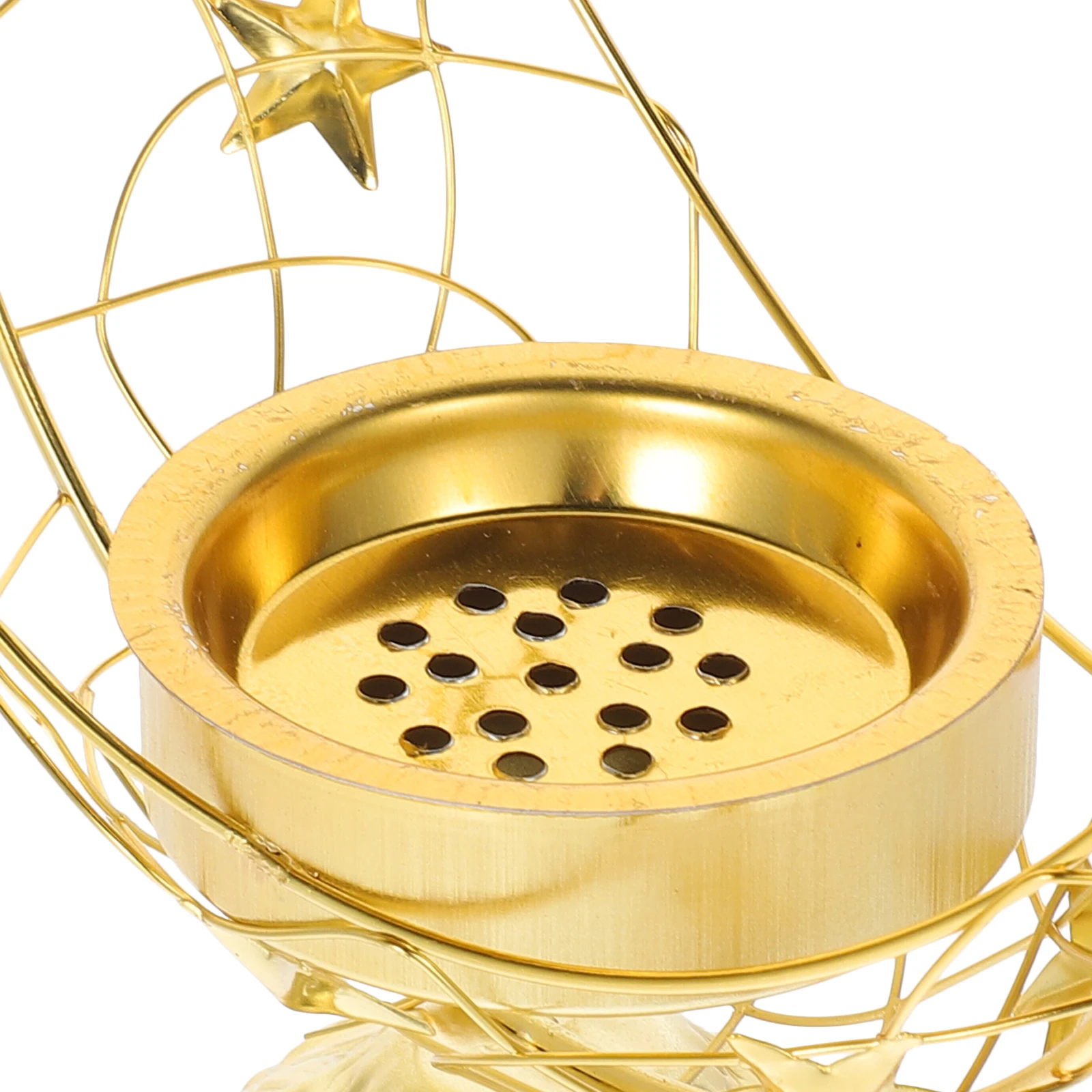 

Incense Burner Metal Moon Shape Handheld Desktop Incense Holder for Home Office Decor Bakhoor Burner Holder