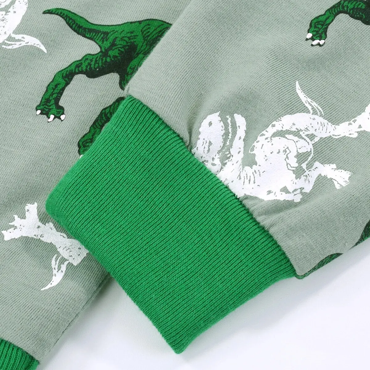 Pijamas para niños, conjunto de pantalones y top de manga larga con estampado de dinosaurio T-rex, conjunto de pijama informal cómodo, ropa de