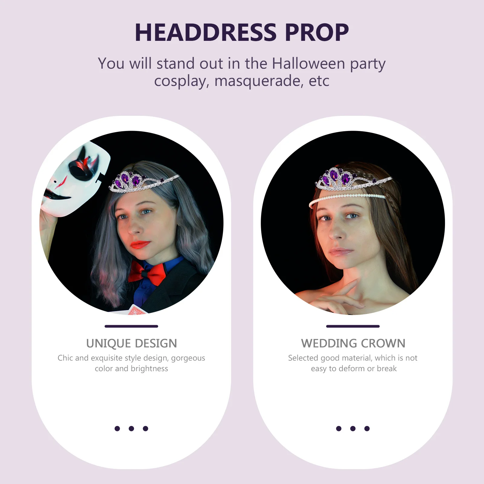 

Rhinestone Crown Headband Bride Headdress Charming Tiara Exquisite Wedding Party Headbands for