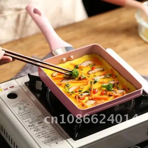 

Pan Tamagoyaki Egg Pan, Nonstick Maifan Stone, Anti-Scalding Handle Small Frying Pan Suitable Japanese Style Retangular