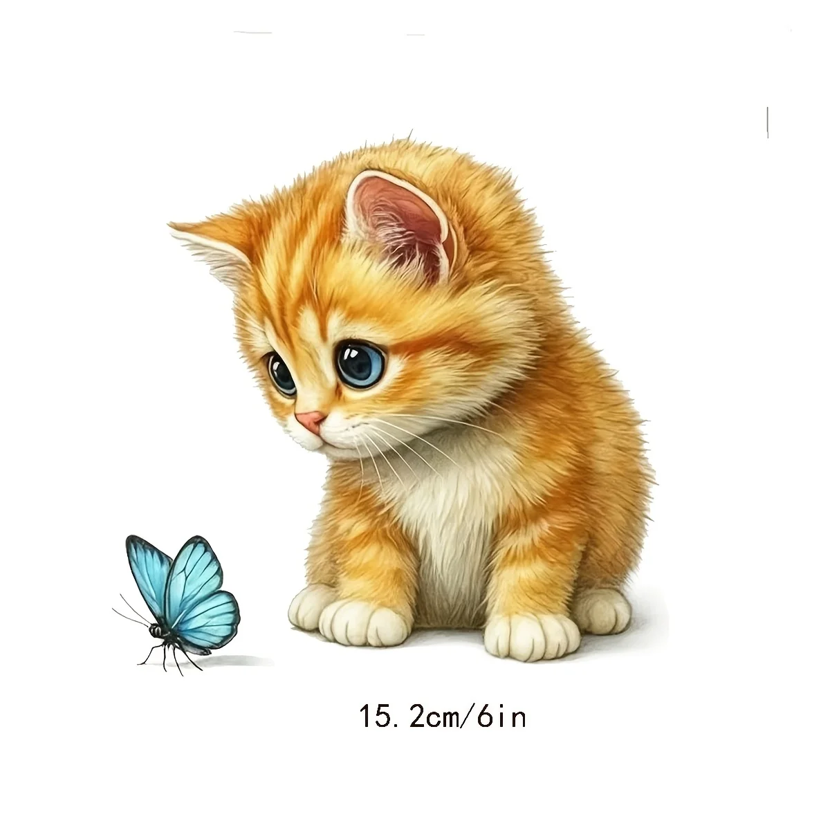 1Pc Kitten & Butterfly Vinyl Sticker, Self‑Adhesive Decal For Car Truck Motorcycle Window Wall Glass Metal Ceramic Decor