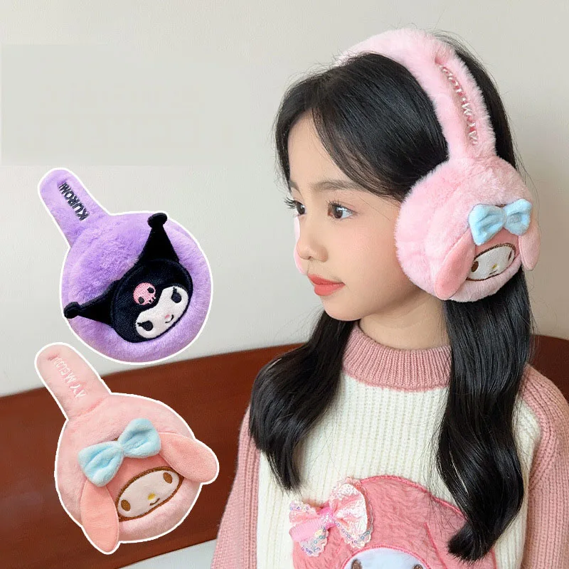 Sanrio Cute Kuromi Cinnamoroll My Melody Adult Ear Warmers Cute Stereoscopic Ear Muffs Winter Warm Plush Earmuffs Anti-Freeze ﻿