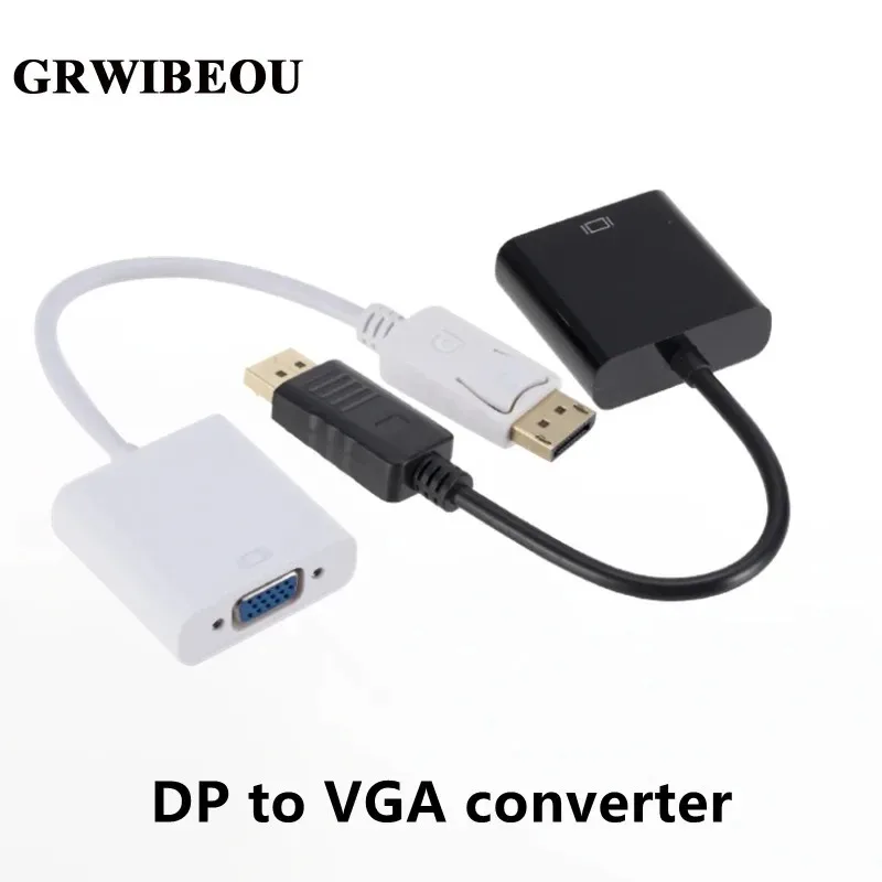 Grwibeou displayport display port dp zu vga adapter kabel männlich zu weiblich konverter für pc computer laptop hdtv monitor projektor