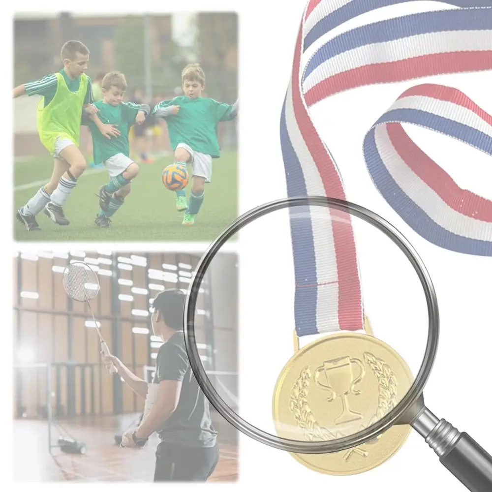 

4.9cm Gold Medal Students Rewards with Neck Ribbon Metal Winner Medals Competition Medals for Marathon Ball Games