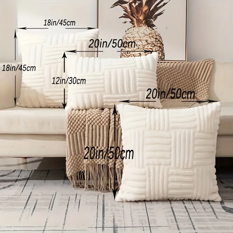 Pack of 2 Bohemian Decorative Throw Pillow Covers 18x18 inch Sofa Bed,Farmhouse Autumn Home Decor,Soft Velvet Corduroy Patchwork