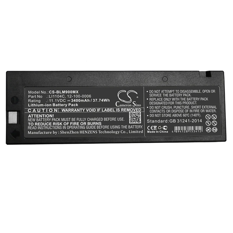 Cameron Sino 3400mAh Battery For Biolight 12-100-0006  LI1104C  Moniteur M8000  M9000  M9000A  M9500 M66 BIONICS BPM-770 M8500