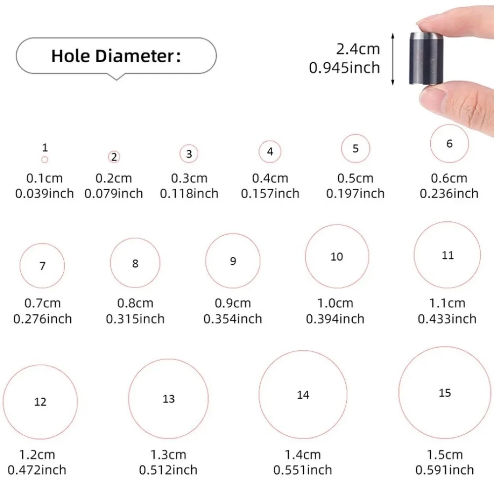 1-25mm Leather Hole Punch Die Round, One Hole Hollow Punch5 10 15 20 25 Mm High Carbon Steel Circle Cutter Tool Kit Cutting