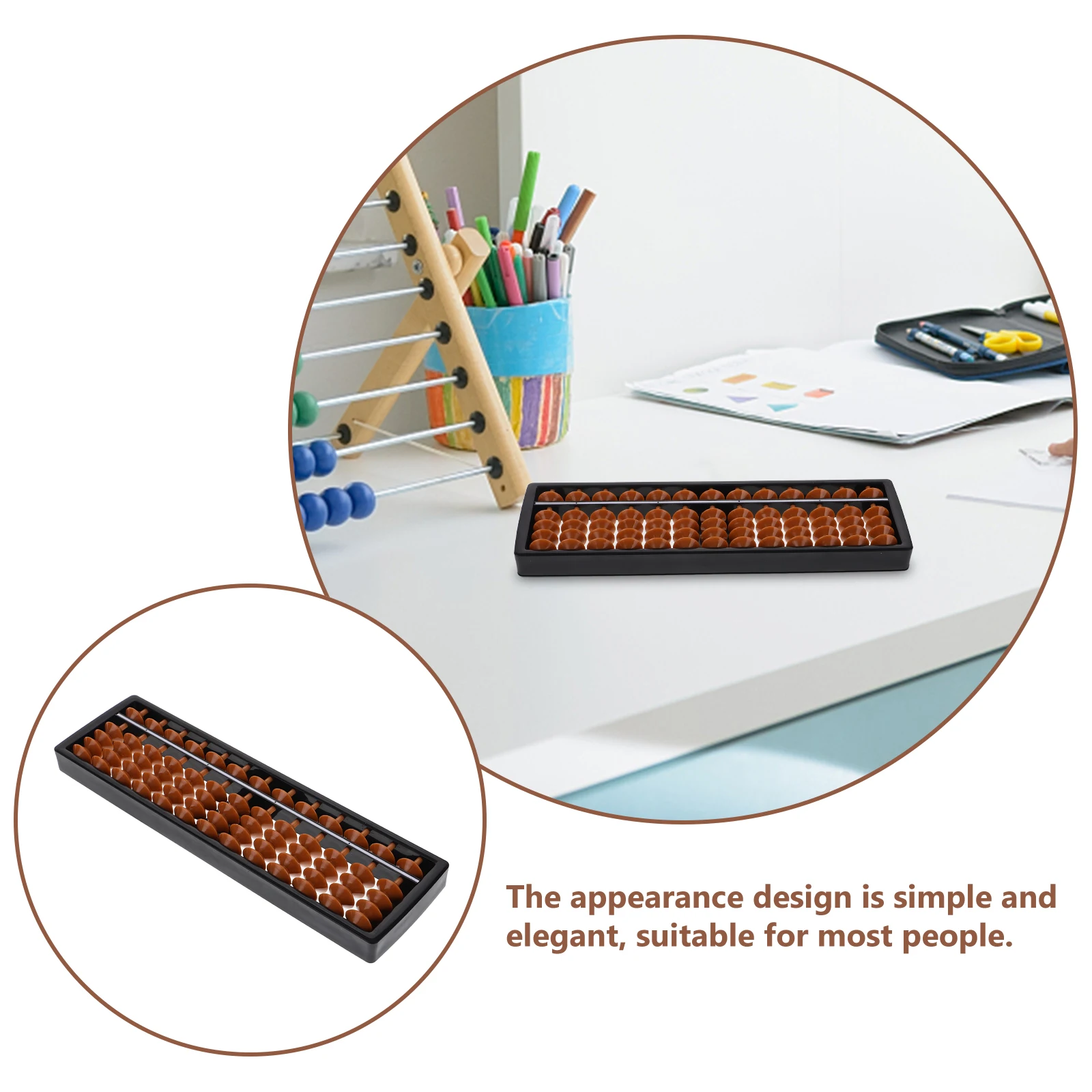 

Math Abacus 15 Column Vintage Chinese Tool for Students Portable Plastic Beads Counting Toy Educational Arithmetic Toy