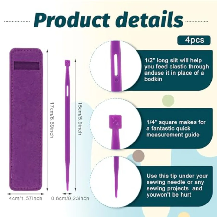 4 Pieces that Purple Thang Sewing Tools Plus 2 Felt Storage Pouches Multifunctional Thing Sewing Quilting Supplies for Sewings