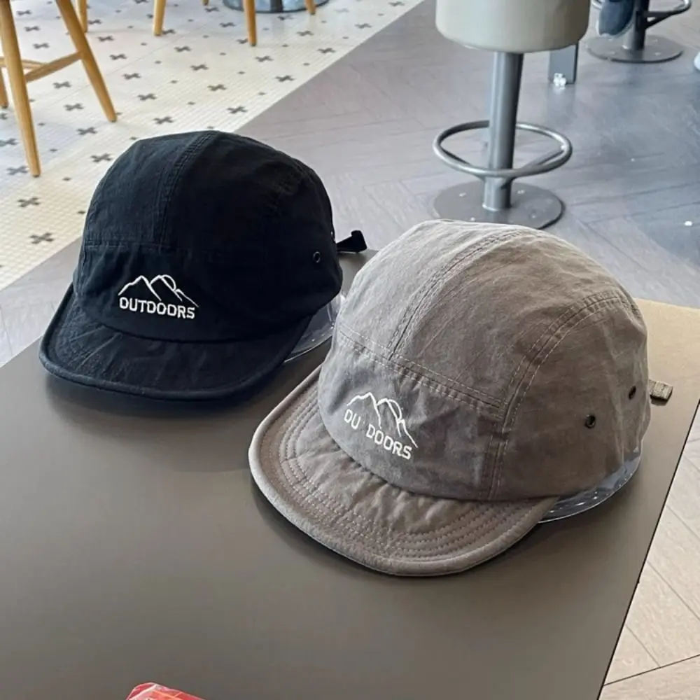 Short Brimmed Embroidery Baseball Cap Mountain Range Embroidery Streetwear Sports Hat Adjustable Women Baseball Cap Outdoor