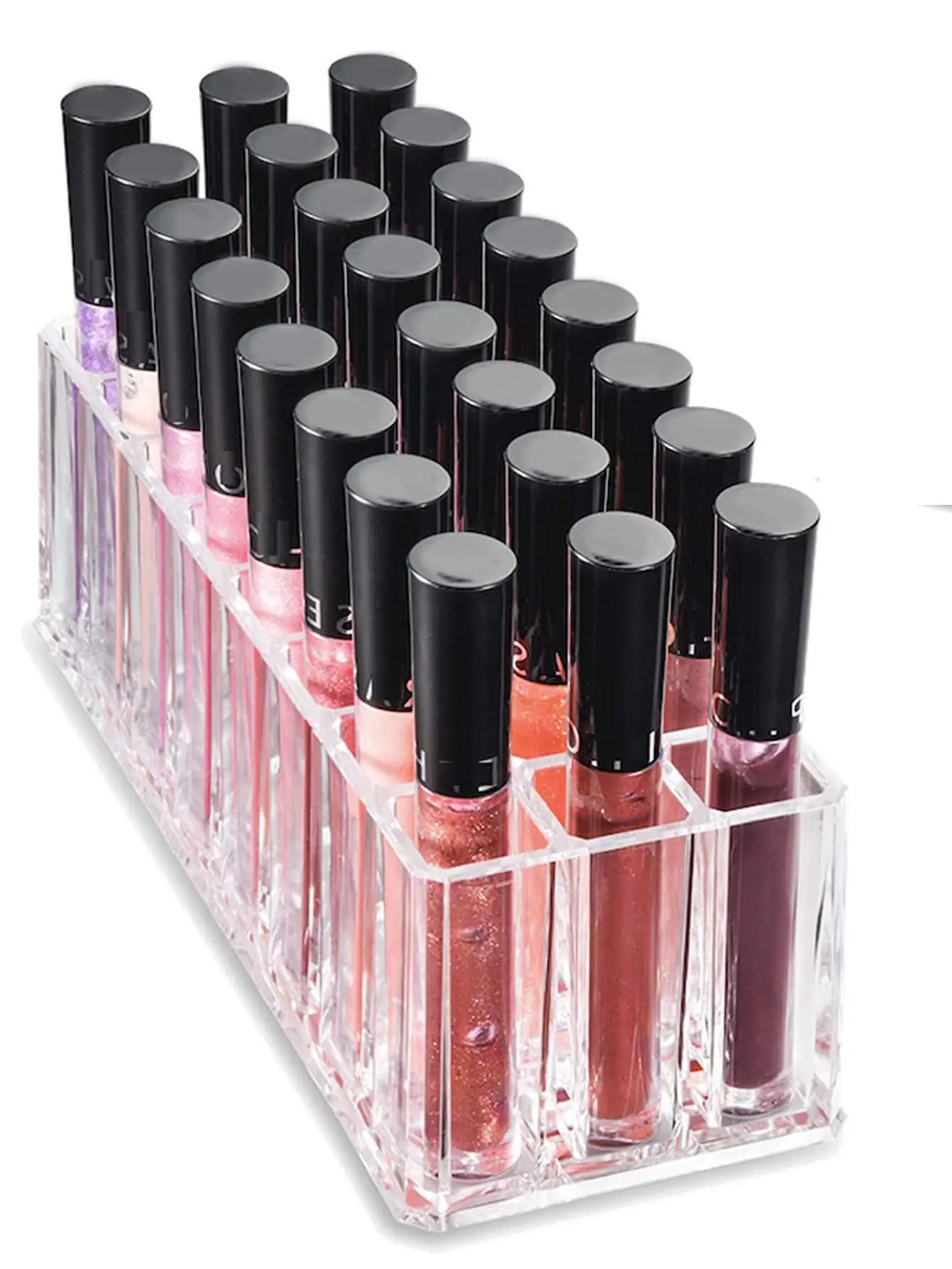 Lip Gloss Holder Organizer, 27 Spaces Clear Acrylic Makeup Lipgloss Display Case