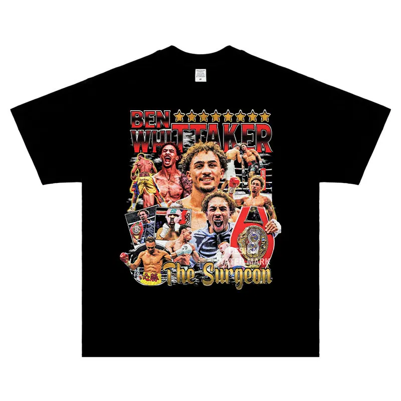 بن ويتكر الملاكمة بطل تي شيرت خمر غسلها قصيرة الأكمام بلايز تيز المتضخم تي شيرت Harajuku البلوز الرجال القطن #3