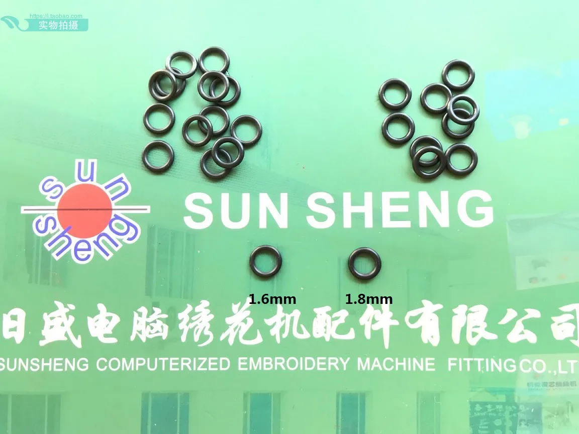 100pcs 1.6mm 1.8mm Computer Embroidery Machine Barudan O-Ring Belt Tire Rubber Pad Rubber Pad Black Rubber Gasket High Quality
